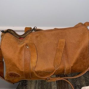 Vintage sustainable real leather Small duffle bag